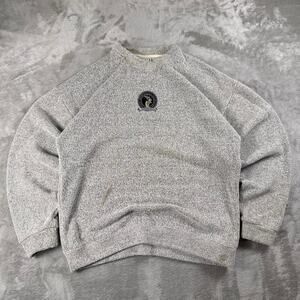Vintage 90s E.M.I. Rocky Mountain Elk Foundation Sweater Mens L Gray Made USA